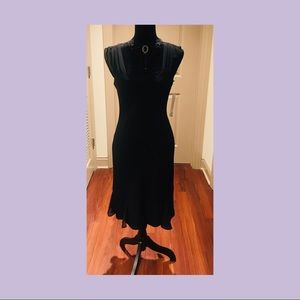 Evan Picone Black Cap Sleeve Dress